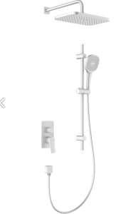 KFA ARMATURA KRAKÓW MALAGA WHITE zestaw podtynkowy z baterią natryskową i natryskiem przesuwnym