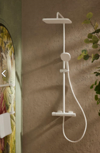 KFA ARMATURA KRAKÓW MALAGA WHITE deszczownia z baterią termostatyczną