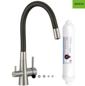 LAVEO Riveco - bateria zlewozmywakowa stojąca z elastyczną wylewką + system do filtrowania wody