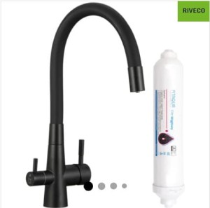 LAVEO Riveco - bateria zlewozmywakowa stojąca z elastyczną wylewką + system do filtrowania wody