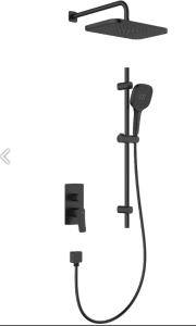 KFA ARMATURA KRAKÓW MALAGA BLACK zestaw podtynkowy z baterią natryskową i natryskiem przesuwnym