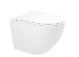 OLTENS Zestaw Oltens Hamnes Stille miska WC wisząca PureRim z deską wolnoopadającą Ovan Slim biały 42022000
