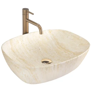 REA Umywalka nablatowa Freja Travertine Matt