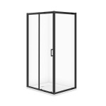CERSANIT SET C711: KABINA PROSTOKĄTNA ARTECO 120x90X190 CZARNA SZKŁO TRANSPARENTNE + BRODZIK TAKO BIAŁY 4 CM