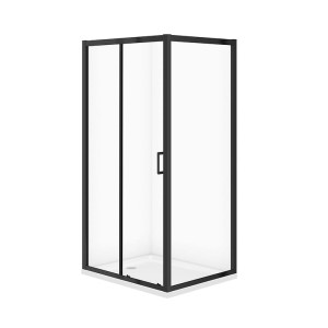 CERSANIT SET C711: KABINA PROSTOKĄTNA ARTECO 120x90X190 CZARNA SZKŁO TRANSPARENTNE + BRODZIK TAKO BIAŁY 4 CM