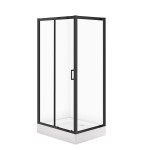 CERSANIT SET C712: KABINA PROSTOKĄTNA ARTECO 120x90X190 CZARNA SZKŁO TRANSPARENTNE + BRODZIK TAKO BIAŁY 16 CM