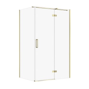 CERSANIT KABINA PROSTOKĄTNA CITY BY CERSANIT 120x90X195 PRAWA ZŁOTA SZKŁO TRANSPARENTNE