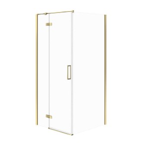 CERSANIT KABINA KWADRATOWA CITY BY CERSANIT 80x80X195 LEWA ZŁOTA SZKŁO TRANSPARENTNE