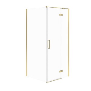 CERSANIT KABINA KWADRATOWA CITY BY CERSANIT 90x90X195 PRAWA ZŁOTA SZKŁO TRANSPARENTNE