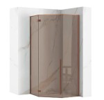 REA Kabina Prysznicowa DIAMOND 90x90 Miedź Szczotkowana szkło przydymiony brąz