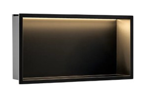 REA PÓŁKA WNĘKOWA ŁAZIENKOWA LED 30x60 czarna