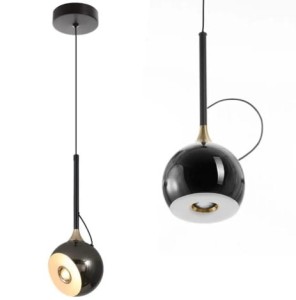 TOOLIGHT LAMPA SUFITOWA WISZĄCA LED G087-1CP Czarna Metaliczna