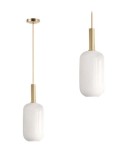 TOOLIGHT Lampa Wisząca Tuba Szklana Mleczna APP667-1CP Złota