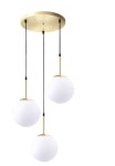 TOOLIGHT Lampa Wisząca Szklana Kula Mleczna APP656-3CPR Złota