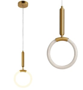 TOOLIGHT LAMPA WISZĄCA LED LHJ058-CP1 Złota Szczotkowana