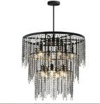 TOOLIGHT Lampa kryształowa wisząca APP1314-CP Czarna