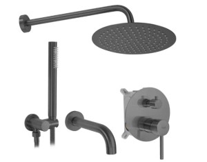 REA Zestaw wannowo-prysznicowy podtynkowy Lungo Tytan + BOX