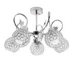 TOOLIGHT Lampa Kryształowa Żyrandol z Metalowymi Liśćmi APP636-5C