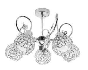 TOOLIGHT Lampa Kryształowa Żyrandol z Metalowymi Liśćmi APP636-5C