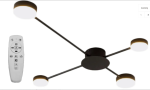 TOOLIGHT LAMPA SUFITOWA 4-RAMIENNA LED APP519-4C Czarna