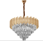 TOOLIGHT Lampa Wisząca z Kryształami G053-CP 80CM Złota