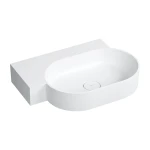 OMNIRES OVO M+ umywalka nablatowa/wisząca - lewa, 64 x 44 cm  biały mat