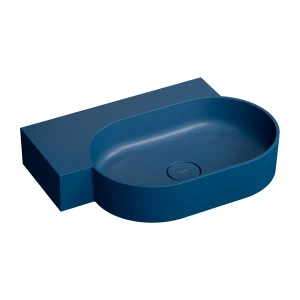 OMNIRES OVO M+ umywalka nablatowa/wisząca - lewa, 64 x 44 cm midnight blue mat