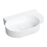 OMNIRES OVO M+ umywalka nablatowa/wisząca - prawa, 64 x 44 cm biały połysk