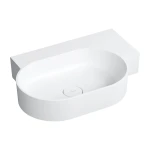OMNIRES OVO M+ umywalka nablatowa/wisząca - prawa, 64 x 44 cm biały mat