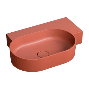OMNIRES OVO M+ umywalka nablatowa/wisząca - prawa, 64 x 44 cm terracotta mat