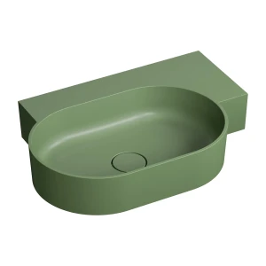 OMNIRES OVO M+ umywalka nablatowa/wisząca - prawa, 64 x 44 cm olive mat