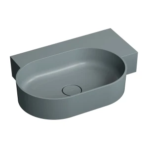OMNIRES OVO M+ umywalka nablatowa/wisząca - prawa, 64 x 44 cm ash grey mat