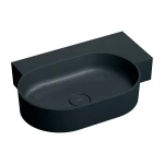 OMNIRES OVO M+ umywalka nablatowa/wisząca - prawa, 64 x 44 cm black lava mat
