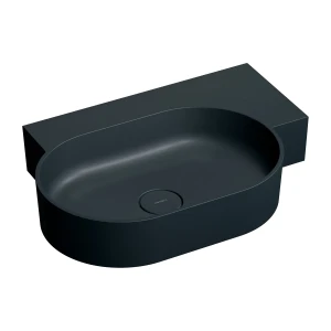 OMNIRES OVO M+ umywalka nablatowa/wisząca - prawa, 64 x 44 cm black lava mat