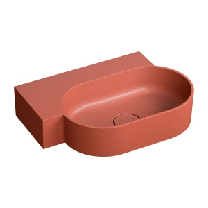 OMNIRES OVO M+ umywalka nablatowa/wisząca - lewa, 55 x 38 cm terracotta  matt