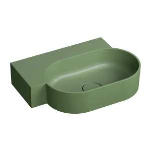 OMNIRES OVO M+ umywalka nablatowa/wisząca - lewa, 55 x 38 cm olive mat