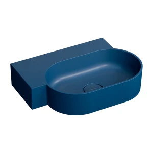 OMNIRES OVO M+ umywalka nablatowa/wisząca - lewa, 55 x 38 cm midnight blue mat