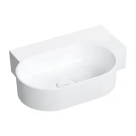 OMNIRES OVO M+ umywalka nablatowa/wisząca - prawa, 55 x 38 cm biały połysk