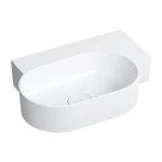 OMNIRES OVO M+ umywalka nablatowa/wisząca - prawa, 55 x 38 cm biały mat