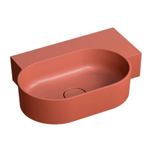 OMNIRES OVO M+ umywalka nablatowa/wisząca - prawa, 55 x 38 cm terracotta mat