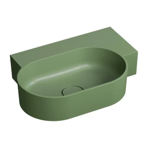 OMNIRES OVO M+ umywalka nablatowa/wisząca - prawa, 55 x 38 cm olive mat