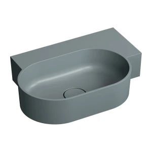 OMNIRES OVO M+ umywalka nablatowa/wisząca - prawa, 55 x 38 cm ash grey mat