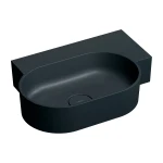 OMNIRES OVO M+ umywalka nablatowa/wisząca -prawa, 55 x 38 cm  black lava mat