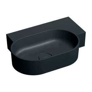 OMNIRES OVO M+ umywalka nablatowa/wisząca -prawa, 55 x 38 cm  black lava mat