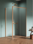 NEW TRENDY Kabina prysznicowa Prime Copper Brushed, drzwi pojedyncze, przesuwne 120X90 LEWA