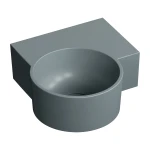 OMNIRES OVO M+ umywalka nablatowa/wisząca - prawa, 33 x 34 cm ash grey mat