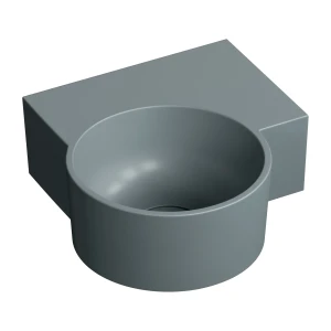 OMNIRES OVO M+ umywalka nablatowa/wisząca - prawa, 33 x 34 cm ash grey mat
