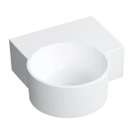 OMNIRES OVO M+ umywalka nablatowa/wisząca - prawa, 33 x 34 cm biały mat