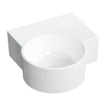 OMNIRES OVO M+ umywalka nablatowa/wisząca - prawa, 33 x 34 cm biały połysk