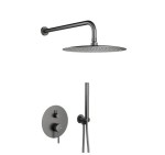 KFA ARMATURA KRAKÓW MOZA GUN METAL GREY podtynkowy zestaw prysznicowy z baterią 3 funkcyjną